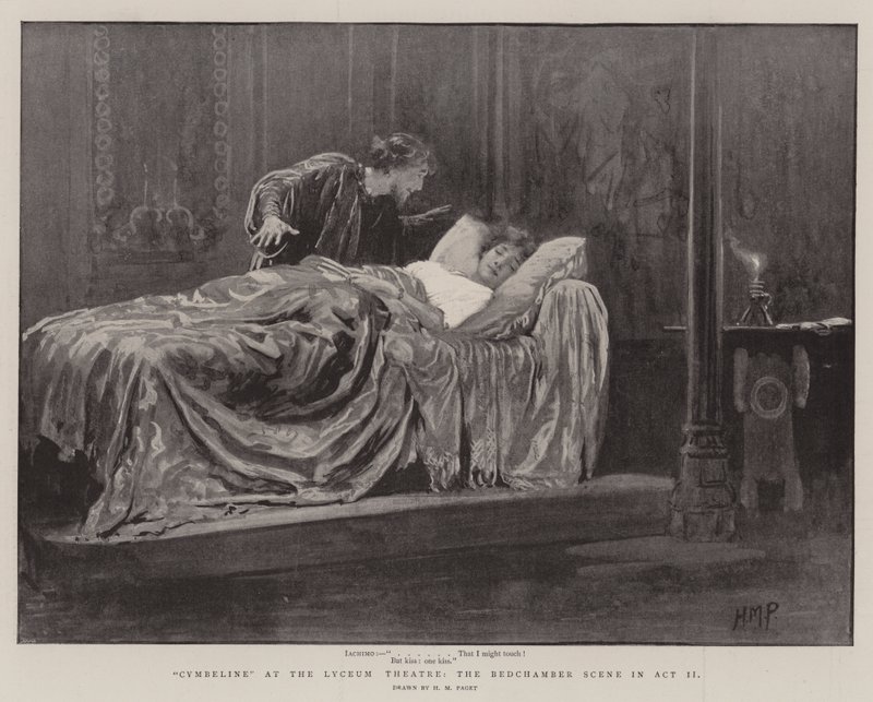 Cymbeline v divadle Lyceum, scéna v ložnici v dějství II od Henry Marriott Paget