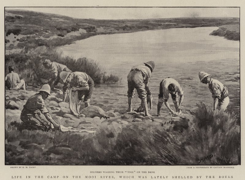 Život v táboře na řece Mooi, který byl nedávno ostřelován Búry od Henry Marriott Paget