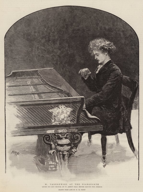M Paderewski v Pianoforte od Henry Marriott Paget