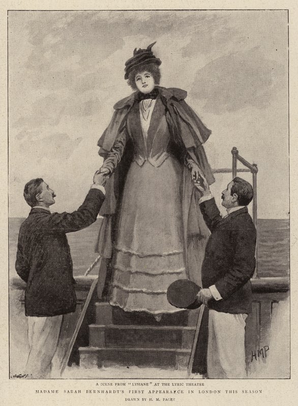 První vystoupení Madame Sarah Bernhardt v Londýně v této sezóně od Henry Marriott Paget