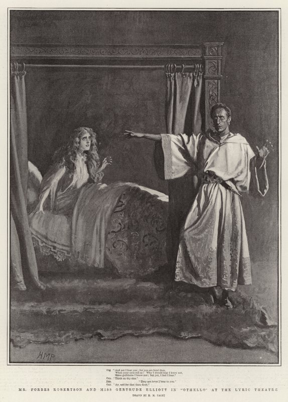 Pan Forbes Robertson a slečna Gertrude Elliottová v Othellovi v divadle Lyric od Henry Marriott Paget