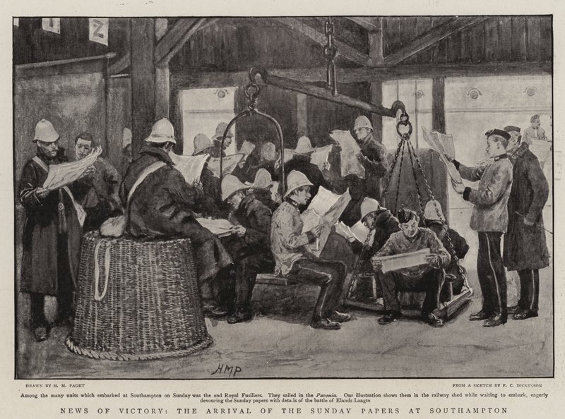 Zprávy o vítězství, příchod nedělních novin do Southamptonu od Henry Marriott Paget