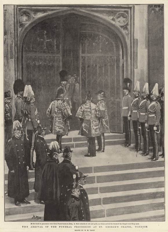 Příjezd pohřebního průvodu v kapli svatého Jiří, Windsor od Henry Marriott Paget