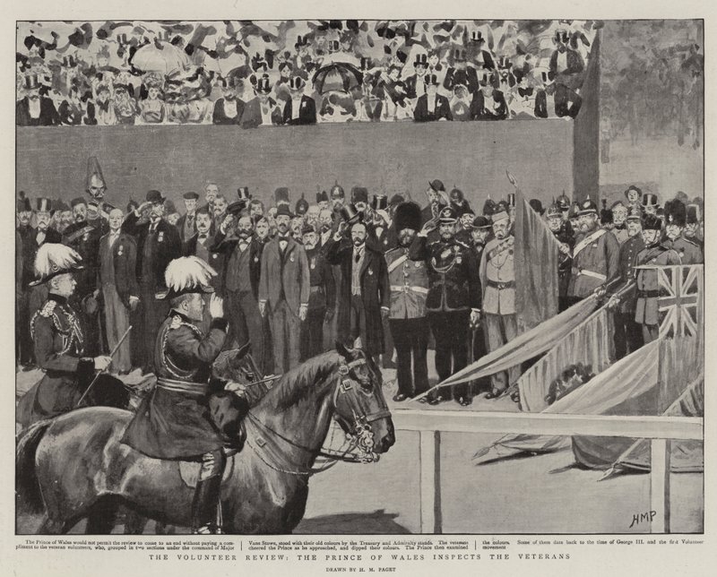 The Volunteer Review, princ z Walesu kontroluje veterány od Henry Marriott Paget
