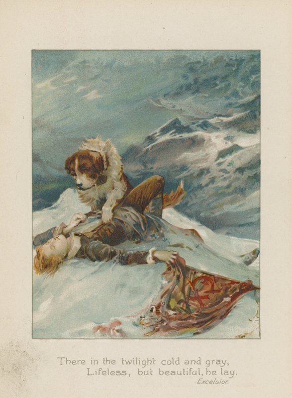 Tam v šeru, chladný a šedý, bez života, ale krásný, ležel (chromolitho) od Henry Marriott Paget