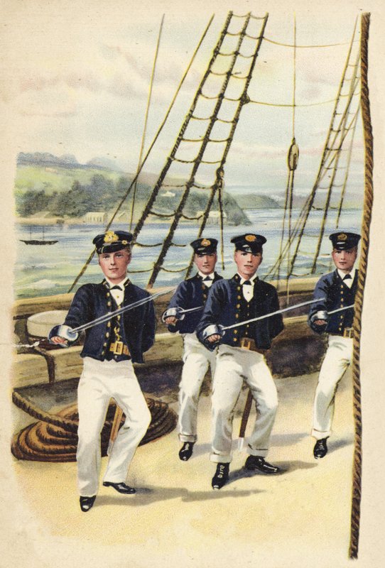 Budoucí král Jiří V. jako námořní kadet, 1877 (chromolitho) od Henry Payne