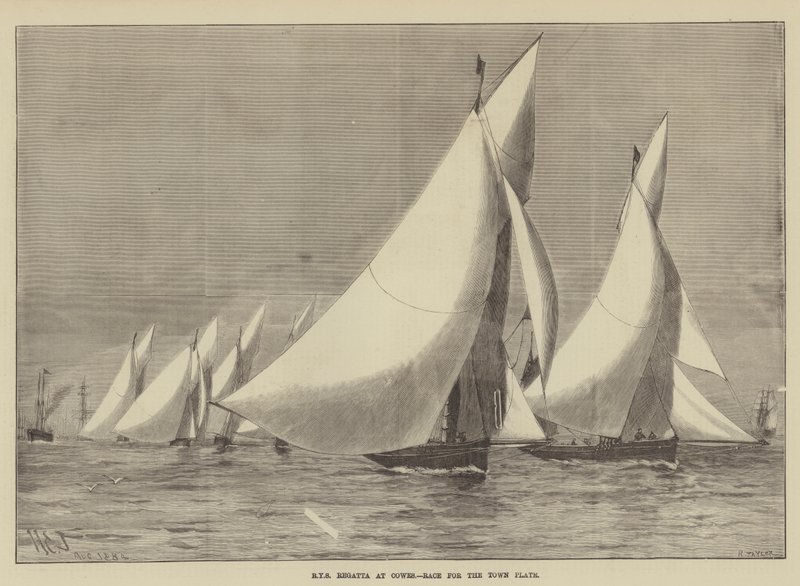 Royal Yacht Squadron Regatta v Cowes, závod o městskou desku od Henry Spernon Tozer