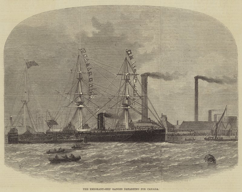 Emigrantská loď Ganga odplouvá do Kanady od Henry Spernon Tozer