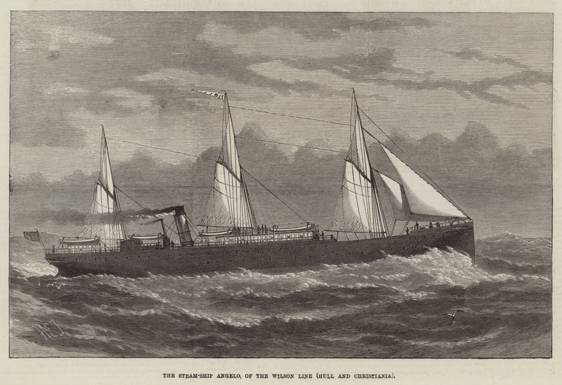 Parní loď Angelo z Wilson Line (Hull a Christiania) od Henry Spernon Tozer