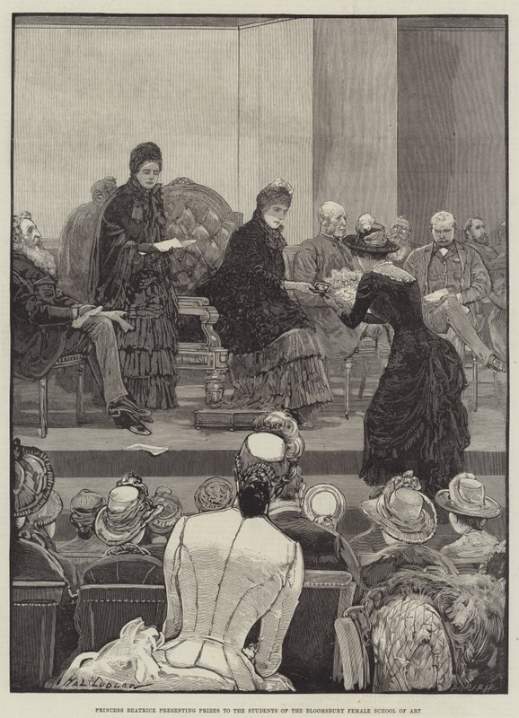Princezna Beatrice předává ceny studentům Bloomsbury Female School of Art od Henry Stephen Ludlow