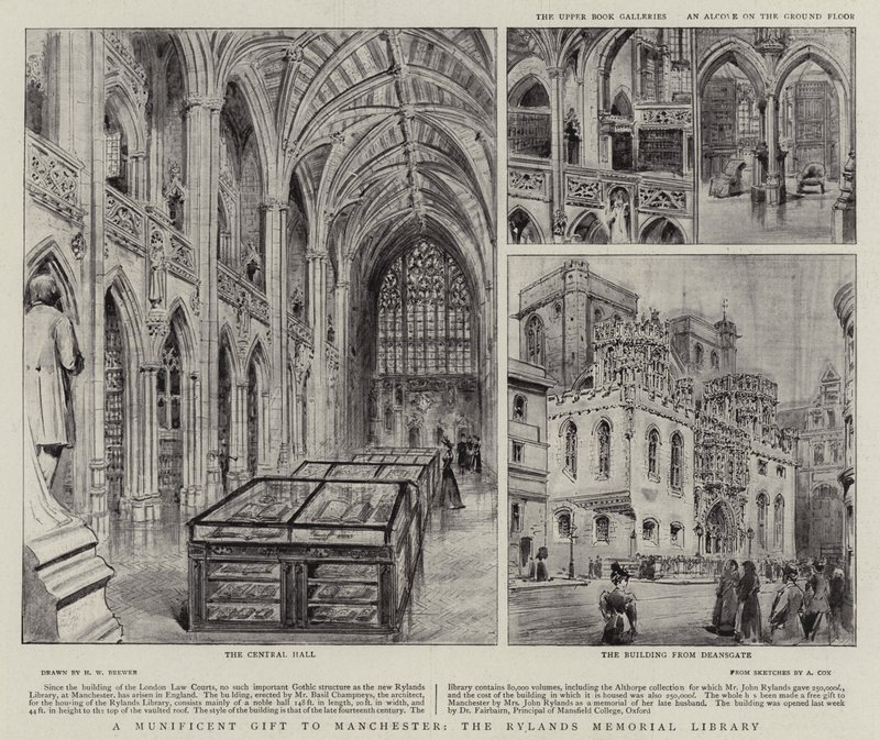 Velkolepý dárek Manchesteru, knihovna Rylands Memorial Library od Henry William Brewer
