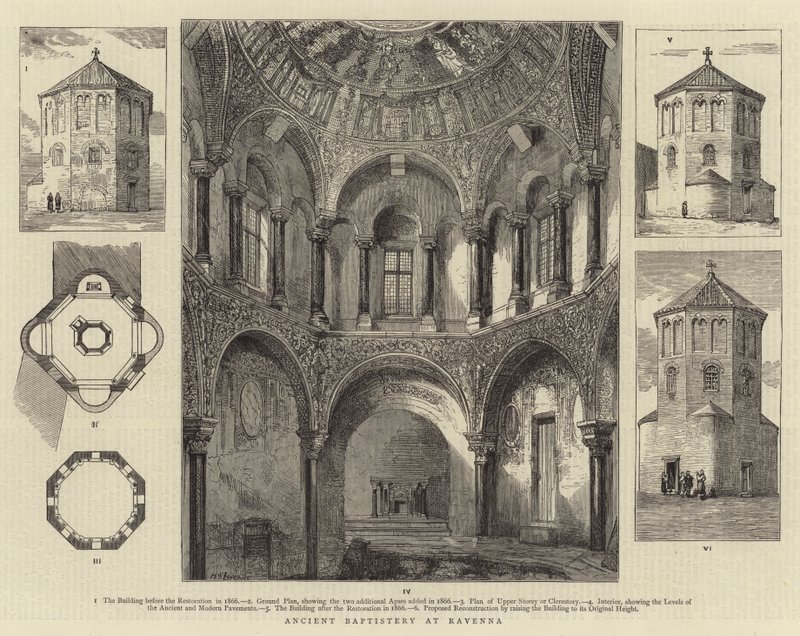 Antické baptisterium v Ravenně od Henry William Brewer