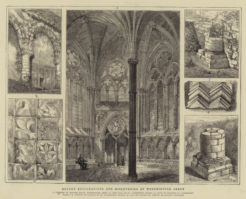 Nedávné restaurování a objevy ve Westminsterském opatství od Henry William Brewer