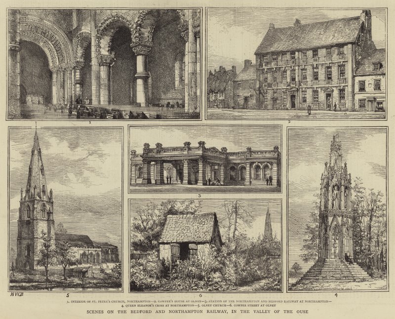 Scény na železnici Bedford a Northampton, v údolí Ouse od Henry William Brewer