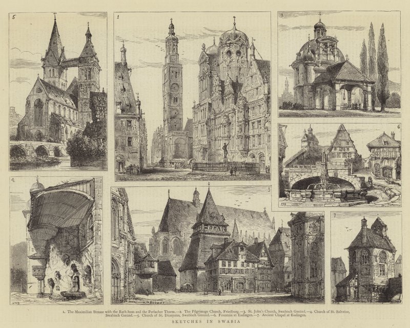 Skici ve Švábsku od Henry William Brewer