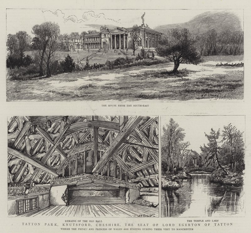 Tatton Park, Knutsford, Cheshire, sídlo lorda Egertona z Tattonu od Henry William Brewer
