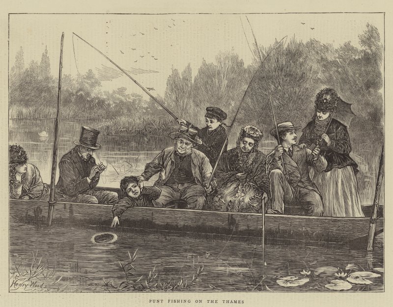 Punt Fishing na Temži od Henry Woods