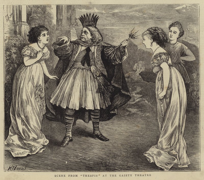 Scéna z Thespis v divadle Gaiety od Henry Woods