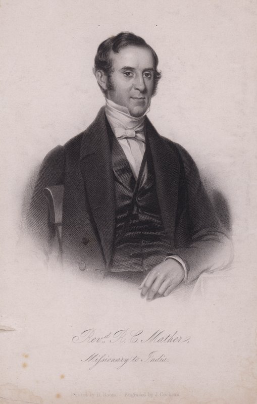 Henry Cotton Mather, anglický křesťanský misionář v Indii (rytina) od Henry (after) Room
