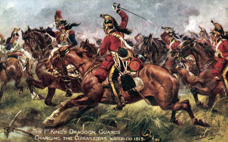 1. (královské) dragounské gardy, bitva u Waterloo, 18. června 1815 od Henry A. Payne