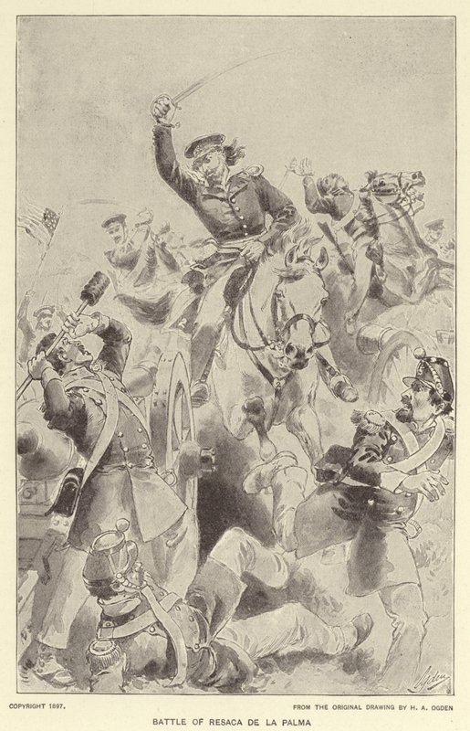 Bitva u Resaca de la Palma (litho) od Henry Alexander (after) Ogden