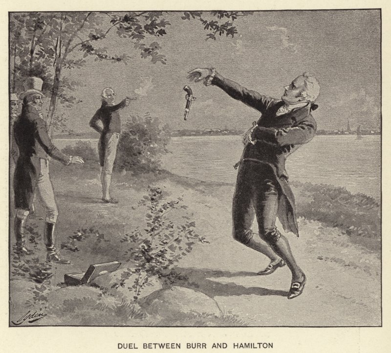 Duel mezi Burrem a Hamiltonem (litho) od Henry Alexander (after) Ogden