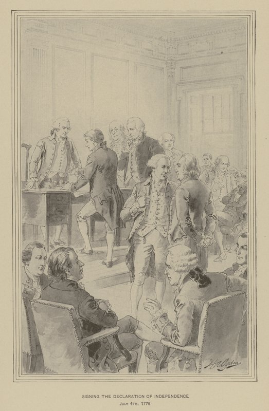 Podepsání Deklarace nezávislosti, 4. července 1776 (litho) od Henry Alexander (after) Ogden