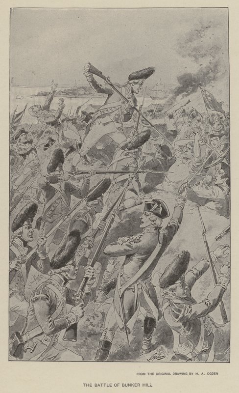 Bitva o Bunker Hill (litho) od Henry Alexander (after) Ogden