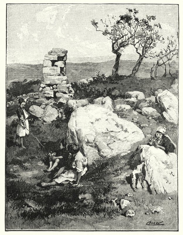 Starobylý mezník v Libanonu (litho) od Henry Andrew Harper