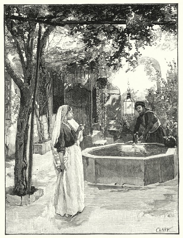 Nádvoří domu v Damašku (litho) od Henry Andrew Harper