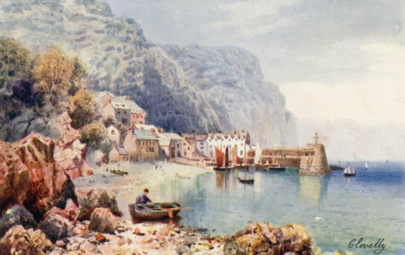 Clovelly (barevná litografie) od Henry B. (after) Wimbush
