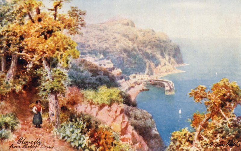 Clovelly, od Hobby Drive (barevná litografie) od Henry B. (after) Wimbush