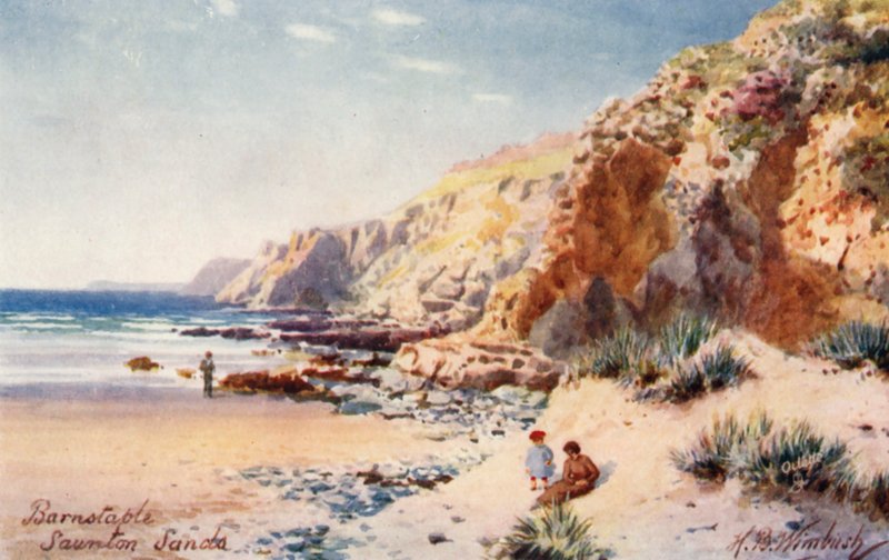 Saunton Sands, Barnstaple (barevná litografie) od Henry B. (after) Wimbush