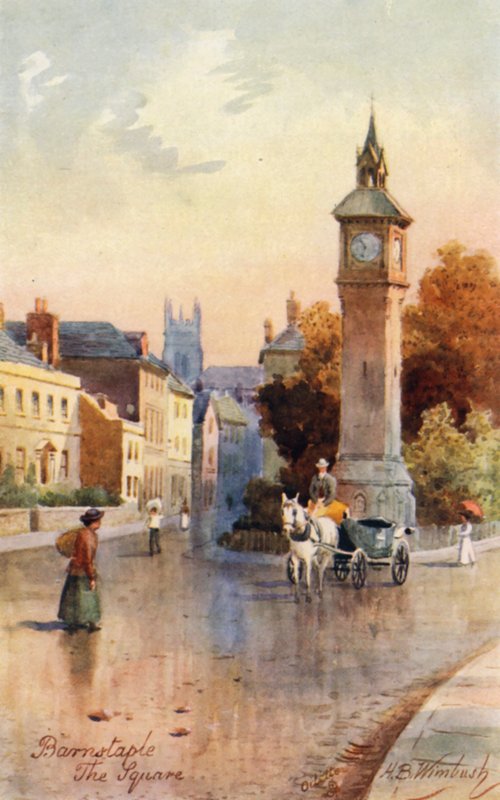 The Square, Barnstaple (barevná litografie) od Henry B. (after) Wimbush