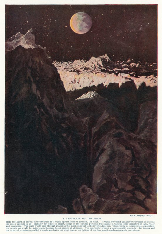 Krajina na Měsíci (barevné lito) od Henry Charles Seppings Wright