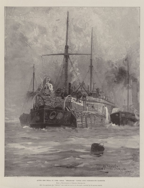 Po zkoušce ohněm odtáhla HMS Belleisle do přístavu Portsmouth od Henry Charles Seppings Wright