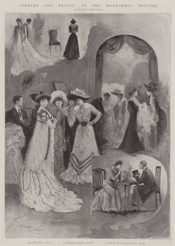 Šaty a volánky, v divadle Haymarket od Henry Charles Seppings Wright