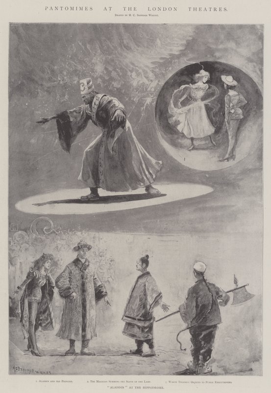 Pantomima v londýnských divadlech (litho) od Henry Charles Seppings Wright