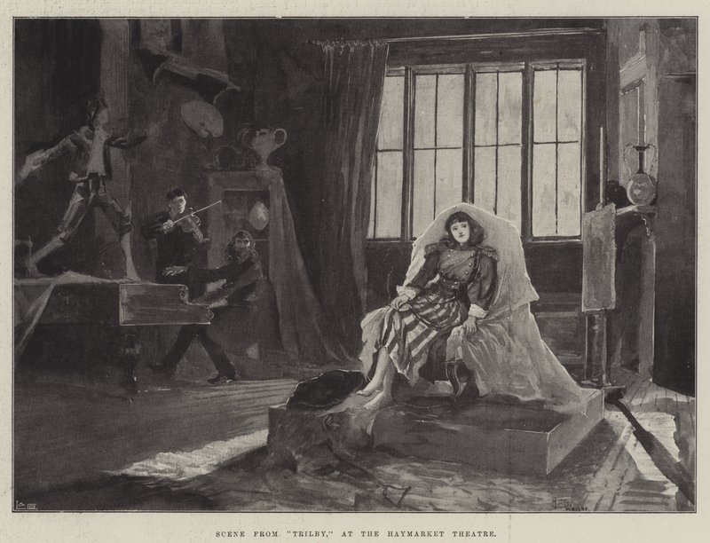 Scéna z Trilby v divadle Haymarket od Henry Charles Seppings Wright