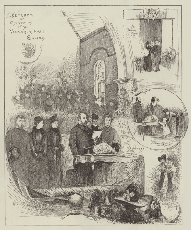 Skici při otevření Victoria Hall, Ealing od Henry Charles Seppings Wright
