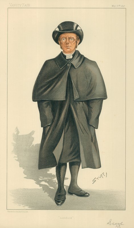 Biskup z Lichfieldu, Lichfield, 27. května 1897, karikatura Vanity Fair od Henry Charles Seppings Wright