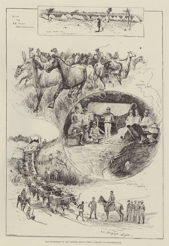 Expedice Britské jihoafrické společnosti do Matabelelandu od Henry Charles Seppings Wright
