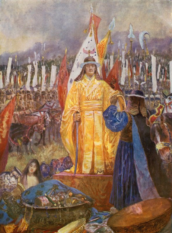 Velký maršál prohlášený císařem na bitevním poli (barevná litografie) od Henry Charles Seppings Wright