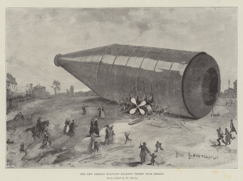 Nový německý vojenský balón testovaný poblíž Berlína od Henry Charles Seppings Wright