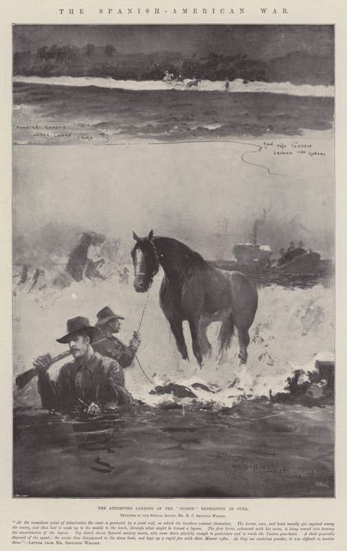 Španělsko-americká válka, pokus o vylodění Gussieho expedice na Kubě od Henry Charles Seppings Wright