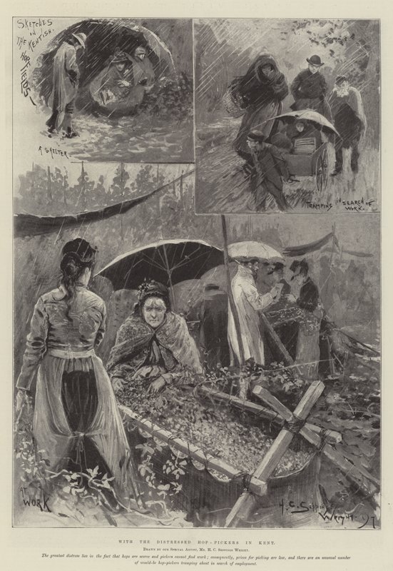S zoufalými hledači chmele v Kentu od Henry Charles Seppings Wright