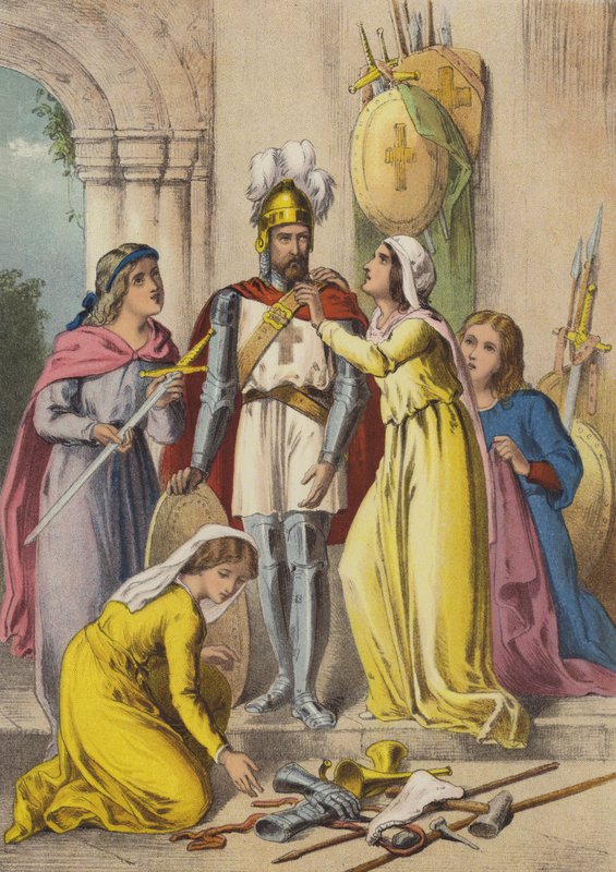 křesťanský ozbrojený (chromolitho) od Henry Courtney (after) Selous