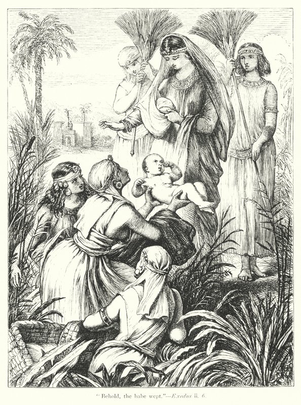 Nalezení Mojžíše (rytina) od Henry Courtney (after) Selous
