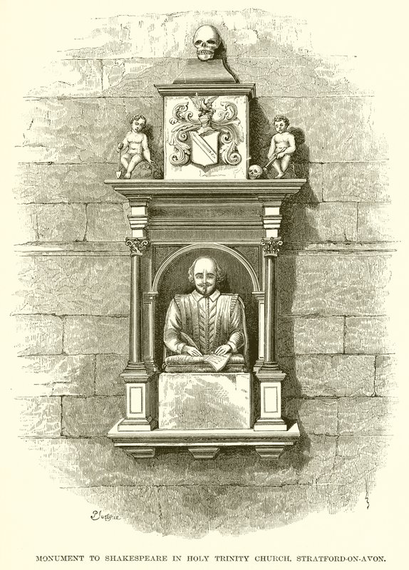 Shakespearův pomník v kostele Nejsvětější Trojice ve Stratfordu nad Avonou od Henry Courtney Selous