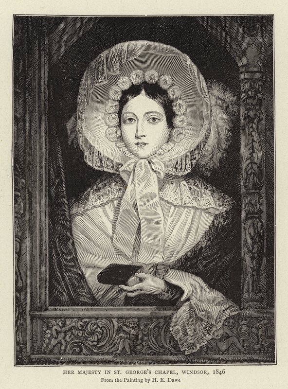 Její Veličenstvo v kapli svatého Jiří, Windsor, 1846 od Henry Dawe